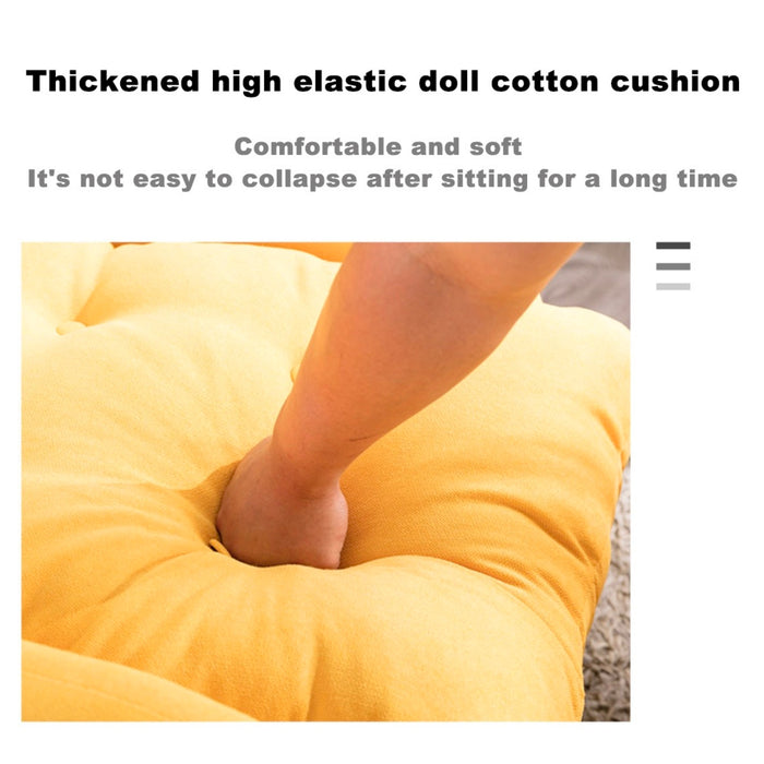 Fabric Lounge Sofa and Ottoman - Yellow/Grey/Blue