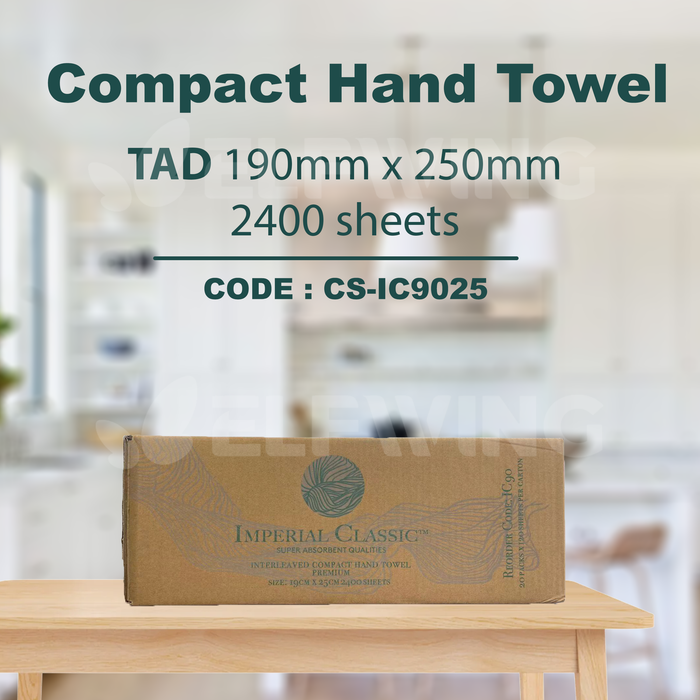 C&S CS-IC90 Compact TAD Hand Towel 190mm x 250mm 2400 Sheets