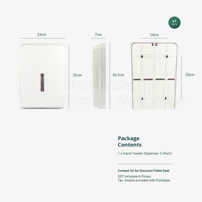 AC-004P Compact Hand Towel Dispenser Small, Wall Mounted