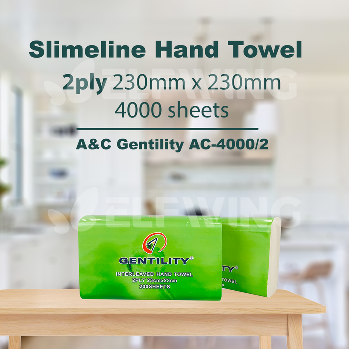 A&C AC-4000/2 Slimline Hand Towel 2ply 230mm x 230mm 4000 sheets