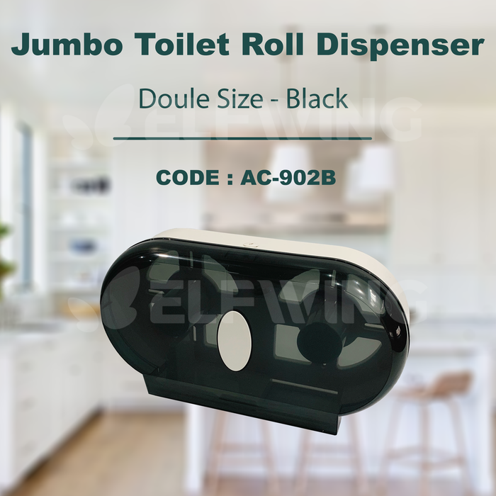 AC-902A AC-902B Jumbo Toilet Roll Double Dispenser White / Black, Wall Mounted