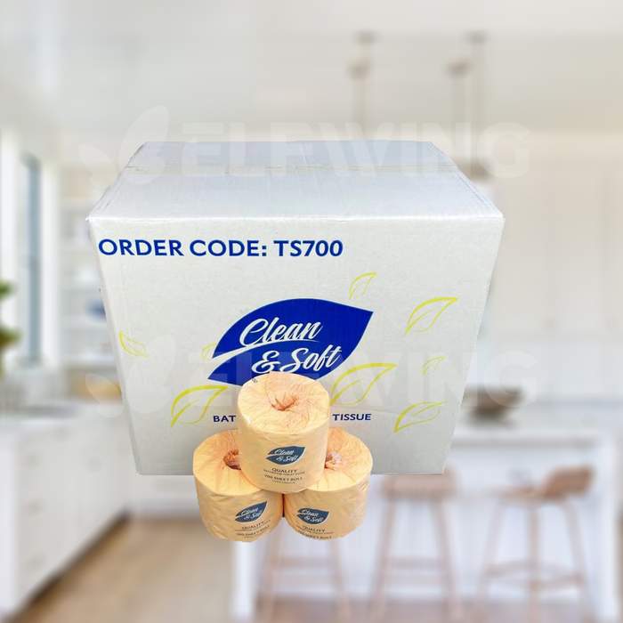 C&S CS-TS700 Commercial Virgin Toilet Rolls 2ply 700 Sheets x 48 Rolls