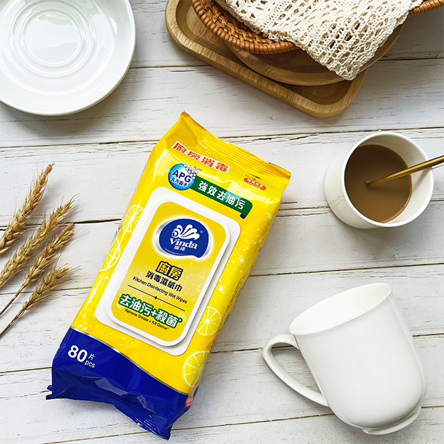 Vinda 80sheets Kitchen Disinfecting Wet Wipes VCW4008 (Lemon Scent) (12pack)