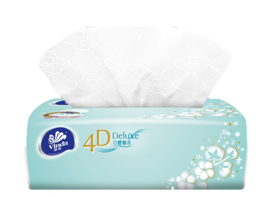Vinda 4D Deluxe 100sheets 3ply Soft Pack Facial Tissue VC2431 ( (Baby Soft) (40 packs)