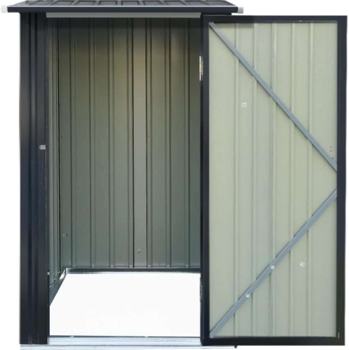 93cmW x 140/160cmH x 98cmD Monument Skillion Roof Single Door Garden Shed with Bolt – Model 0303