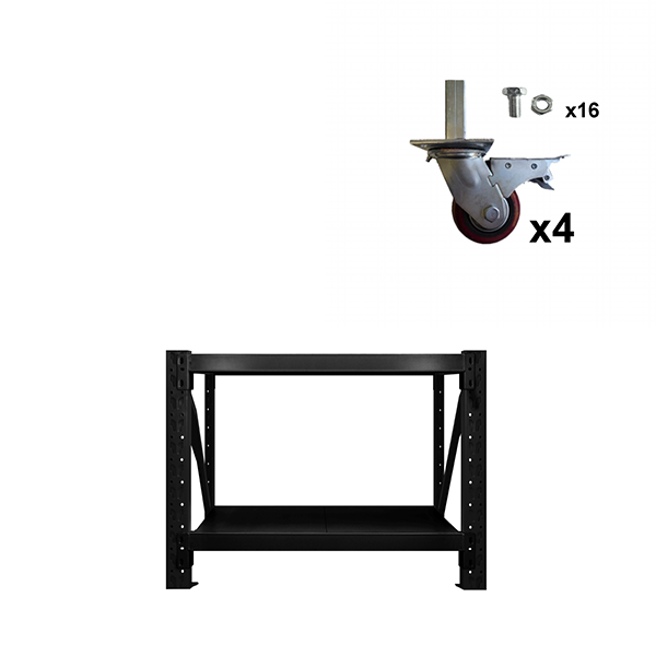 Heavy Duty WorkBench-400kg-black with wheels