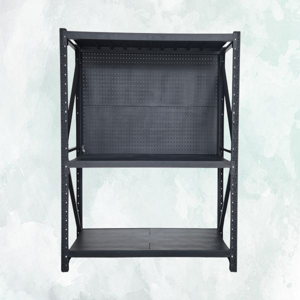 Heavy Duty Garage pegboard Shelving 600KG 1.5m x 2.0m x 0.6m Metal Storage Rack