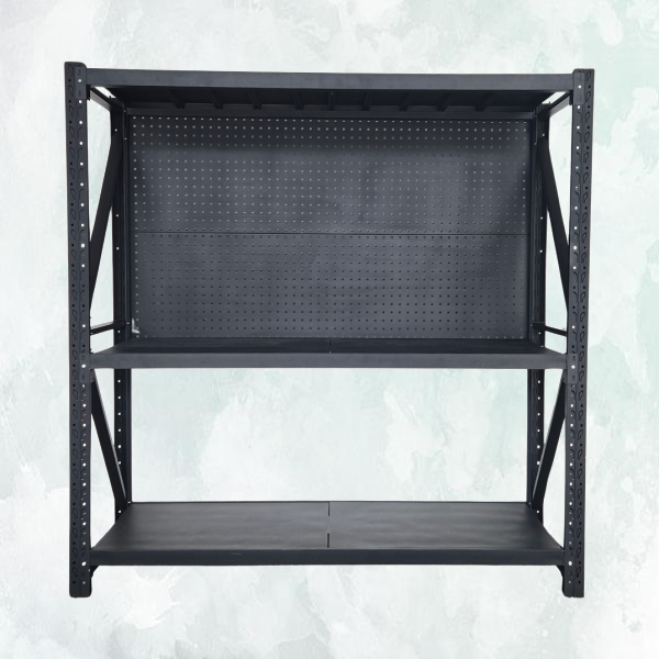 Heavy Duty Garage pegboard Shelving 600KG 2.0m x 2.0m x 0.6m Metal Storage Rack