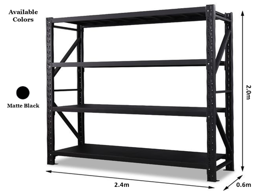Heavy Duty Garage Shelving 1200KG Dimensions 2.4m x 2.0m x 0.6m