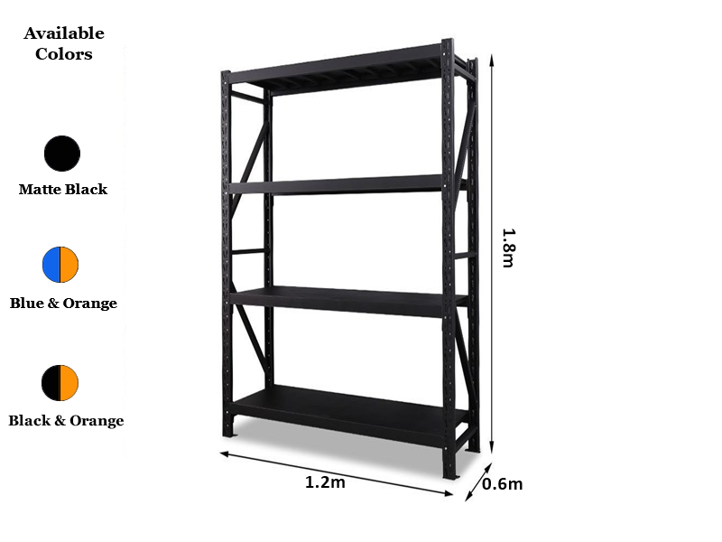 Heavy Duty Garage Shelving 800KG Dimensions 1.2m x 1.8m x 0.6m