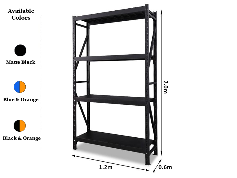 Heavy Duty Garage Shelving 800KG Dimensions 1.2m x 2.0m x 0.6m