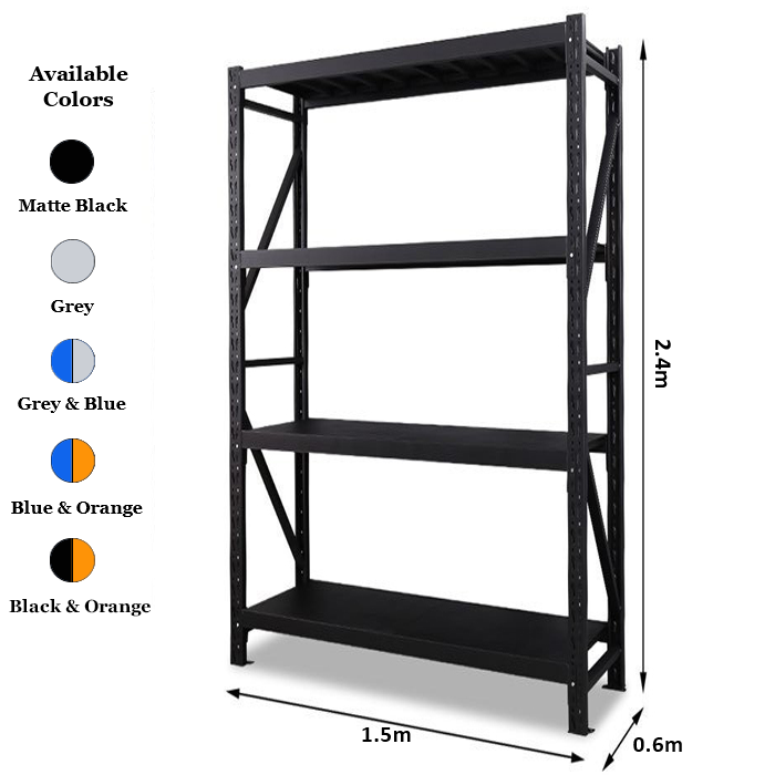 Heavy Duty Garage Shelving 800KG Dimensions 1.5m x 2.4m x 0.6m