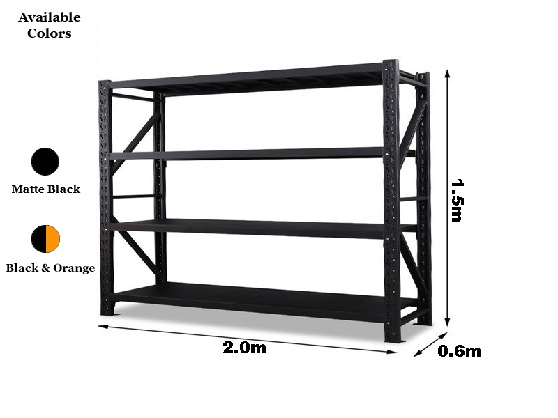 Heavy Duty Garage Shelving 800KG Dimensions 2.0m x 1.5m x 0.6m