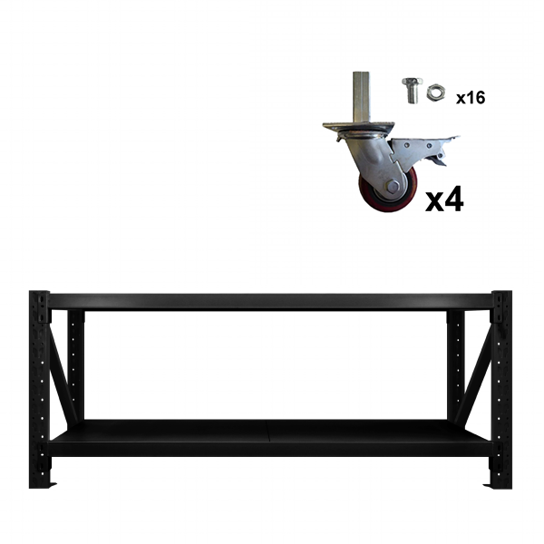 Heavy Duty WorkBehcn 400KG Black With Wheels