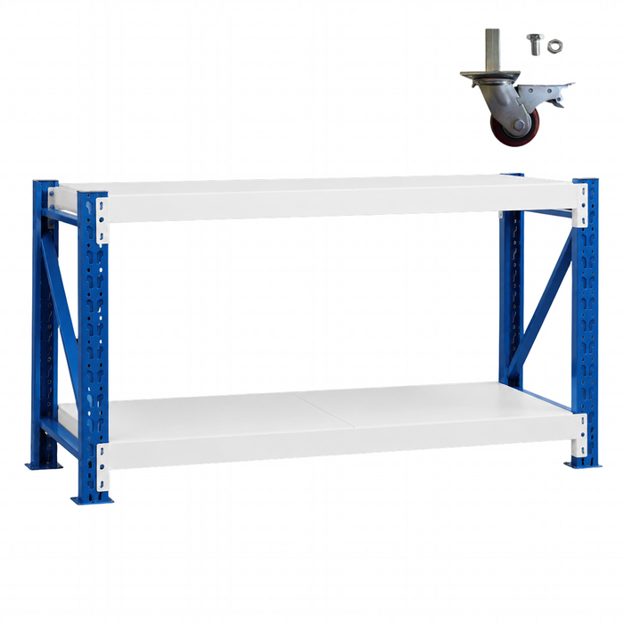 Heavy Duty Work Bench 400KG Blue Grey With Wheels