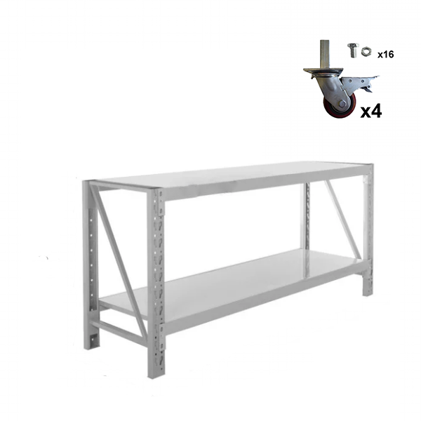 Heavy Duty WorkBench 400KG Grey With Wheels