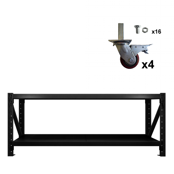Heavy Duty WorkBench 600KG Black With Wheels