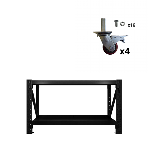 Heavy Duty WorkBench 400KG Black With Wheels