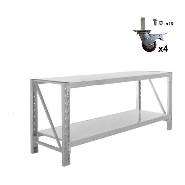 Heavy Duty WorkBench 400KG Grey With Wheels