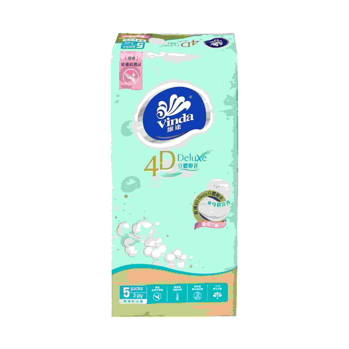 Vinda 4D Deluxe 100sheets 3ply Soft Pack Facial Tissue VC2431 ( (Baby Soft) (40 packs)
