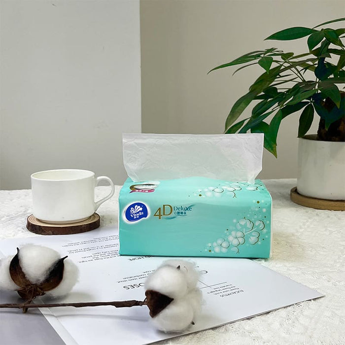 Vinda 4D Deluxe 100sheets 3ply Soft Pack Facial Tissue VC2431 ( (Baby Soft) (40 packs)
