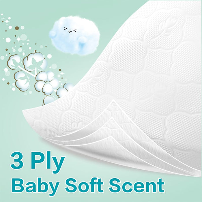 Vinda 4D Deluxe 100sheets 3ply Soft Pack Facial Tissue VC2431 ( (Baby Soft) (40 packs)