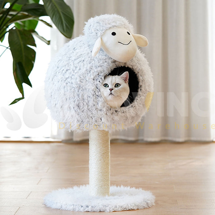 Sheep Shape Elvated Cat Tree & Nest