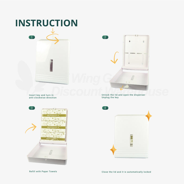 AC-003P Ultraslim Hand Towel Dispenser Medium, Wall Mounted
