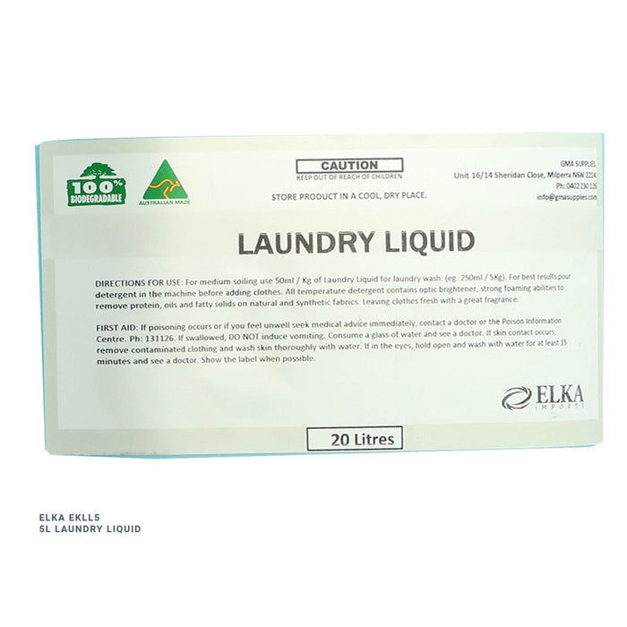 Elka EKLL5/20, Laundry Liquid, 5/20L