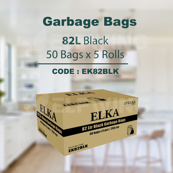 Elka 82L Garbage Bags (Black) EK82BLK