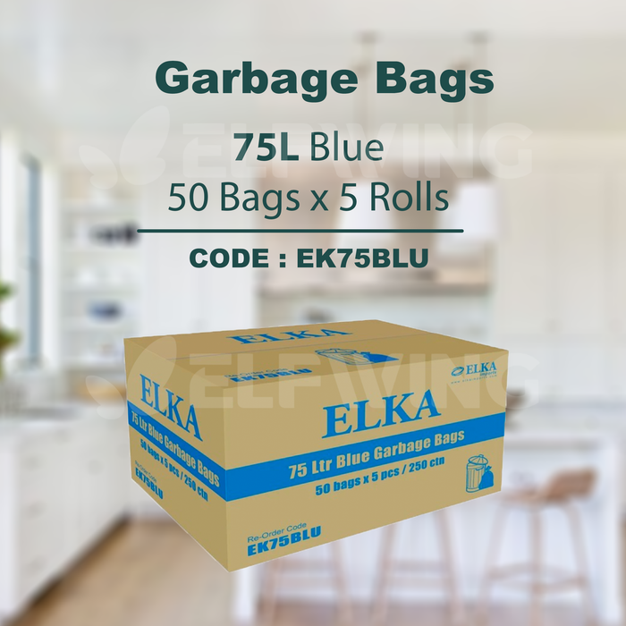 Elka 75L Garbage Bags (Blue) EK75BLU