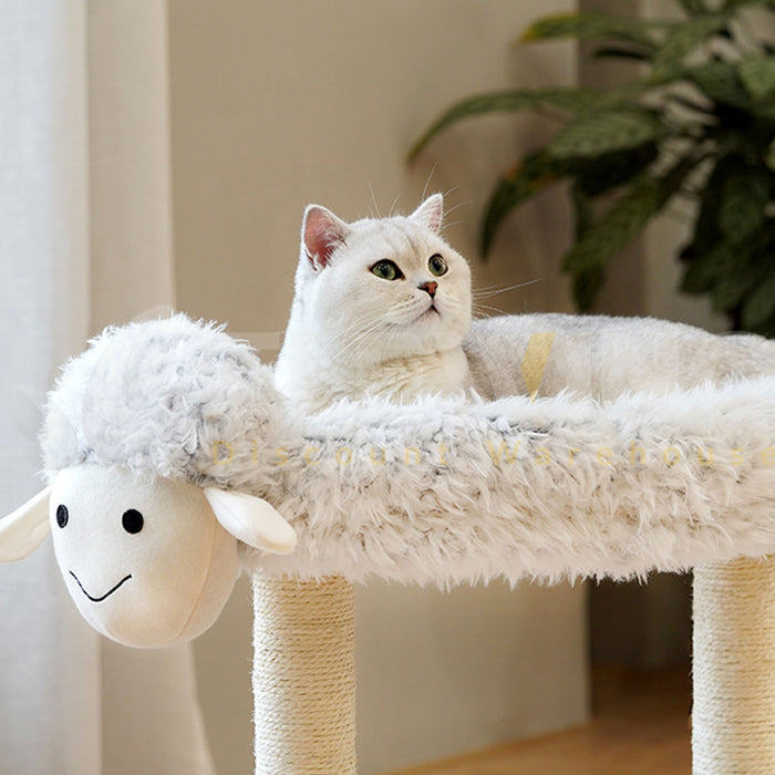 Sheep Shape Elvated Cat Tree & Bed