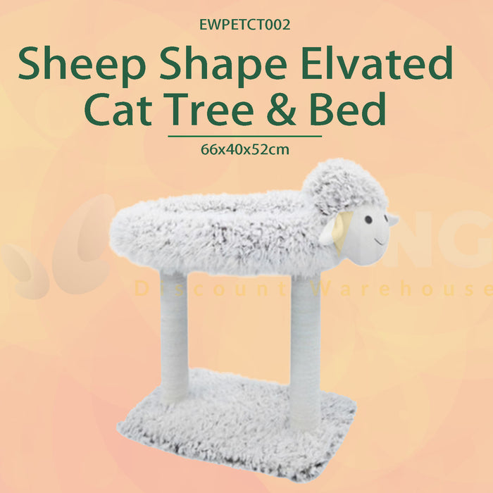 Sheep Shape Elvated Cat Tree & Bed
