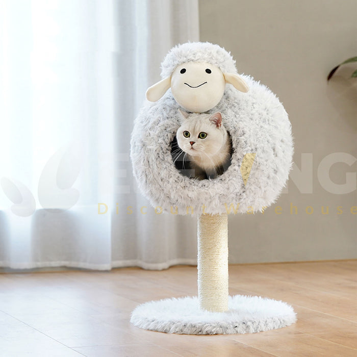 Sheep Shape Elvated Cat Tree & Nest