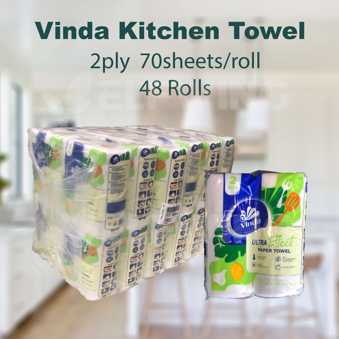Vinda Ultra Effect Paper Kitchen Towel 2ply 70 sheets/roll 48 Rolls