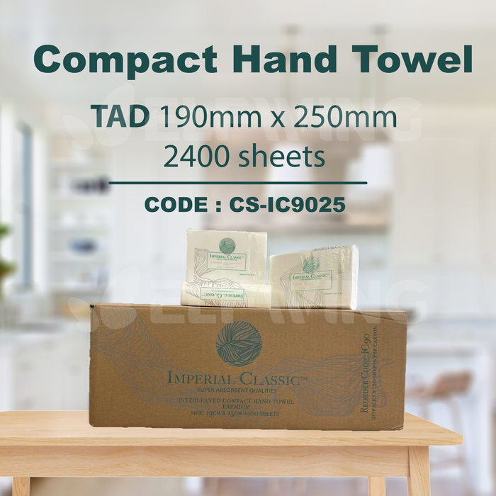 C&S CS-IC90 Compact TAD Hand Towel 190mm x 250mm 2400 Sheets