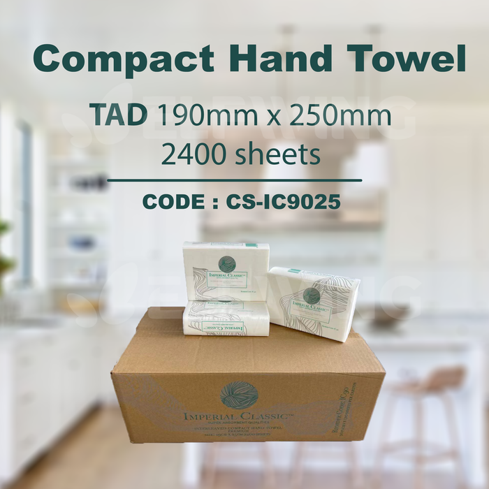 C&S CS-IC90 Compact TAD Hand Towel 190mm x 250mm 2400 Sheets