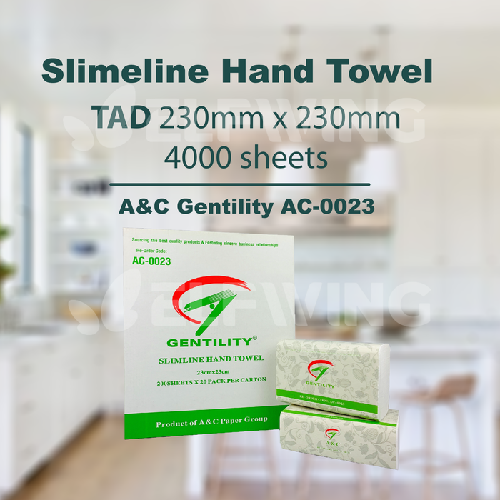 A&C AC-0023 Slimline Hand Towel TAD 230mm x 230mm 4000 sheets