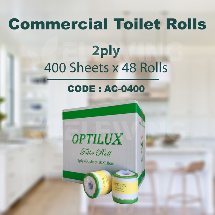 A&C AC-0400 Commercial Toilet Rolls 2ply 400 Sheets 48 Rolls