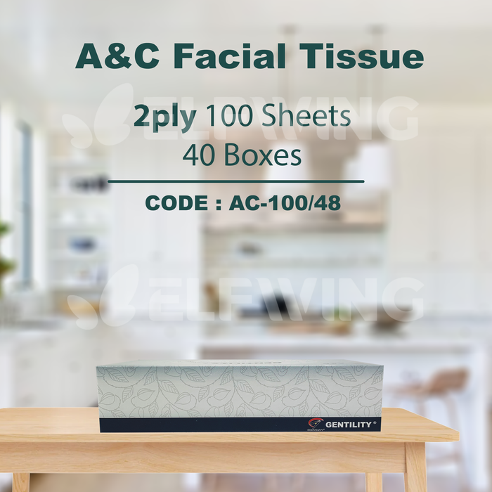 A&C AC-100/48 Facial Tissue  2ply 100 Sheets 48 Boxes