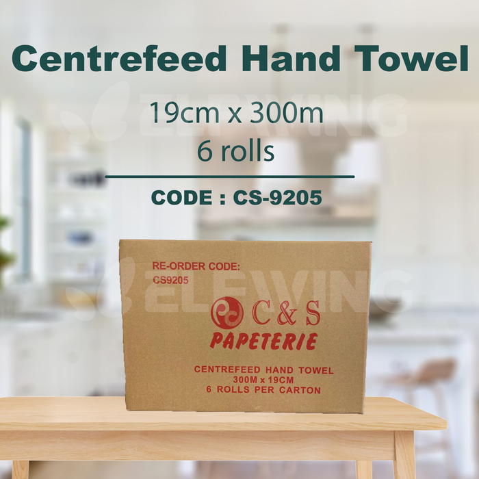 C&S CS-9205 Centrefeed Hand Towel 190mm x 300m 6 Rolls