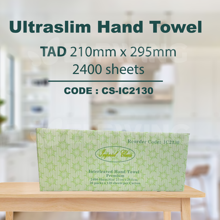 C&S CS-IC2130 Ultraslim Hand Towel TAD 210mm x 295mm 2400 Sheets