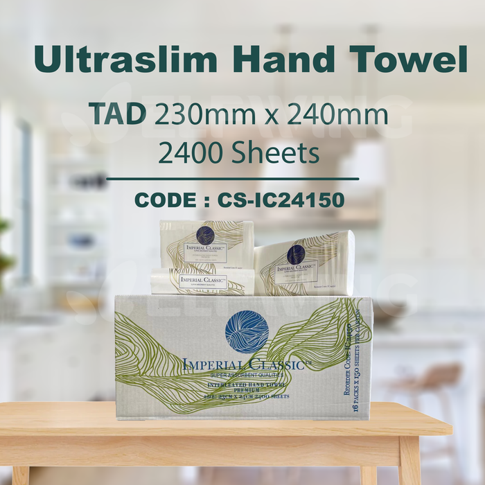 C&S CS-IC24150 Ultraslim Hand Towel TAD 230mm x 240mm 2400 Sheets