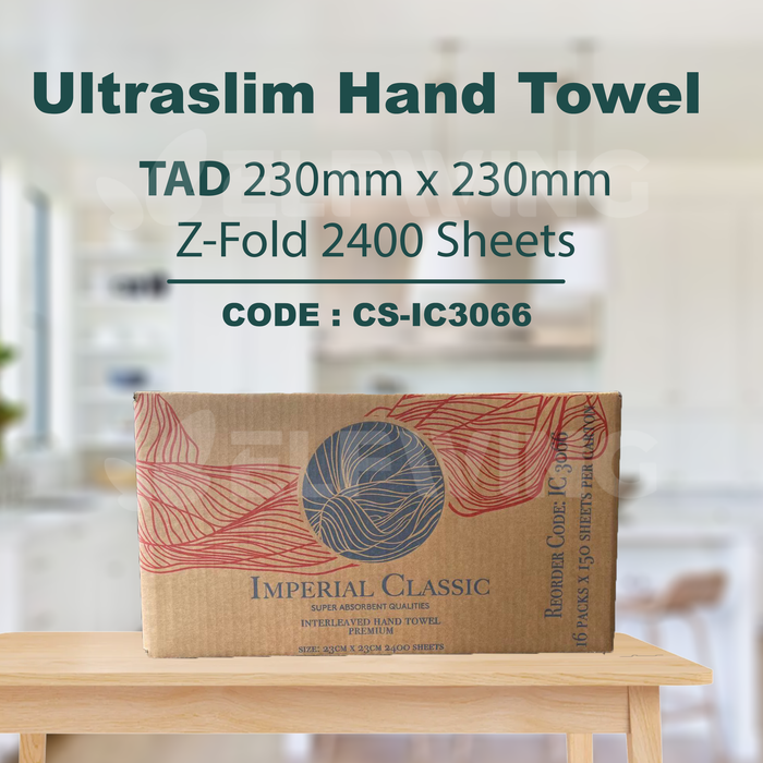 C&S CS-IC3066 Ultraslim Hand Towel TAD Z-Fold 230mm x 230mm 2400 Sheets
