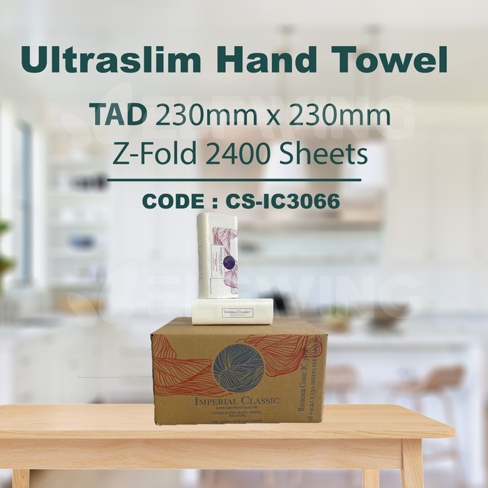 C&S CS-IC3066 Ultraslim Hand Towel TAD Z-Fold 230mm x 230mm 2400 Sheets