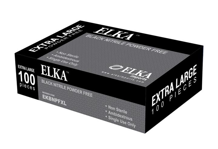 Elka Black Nitrile Powder Free Gloves Pack of 1000