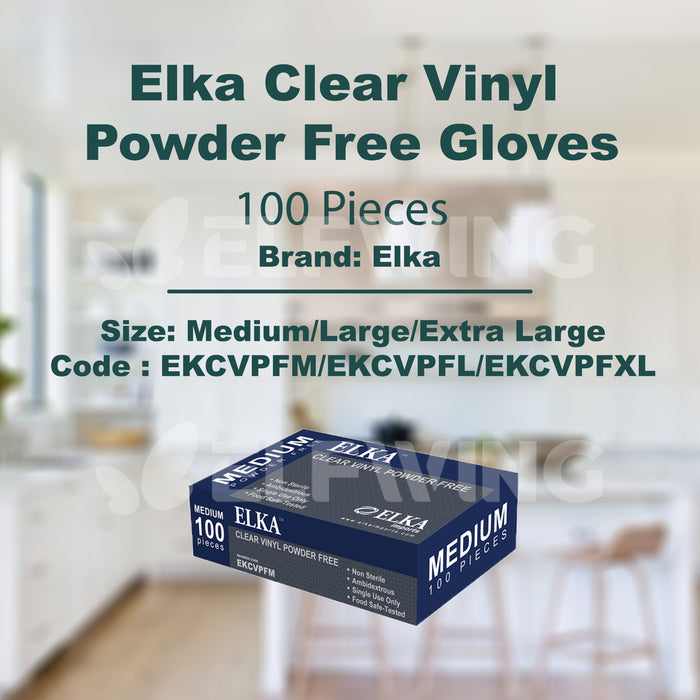 Elka Clear Vinyl Powder Free Gloves Pack of 1000