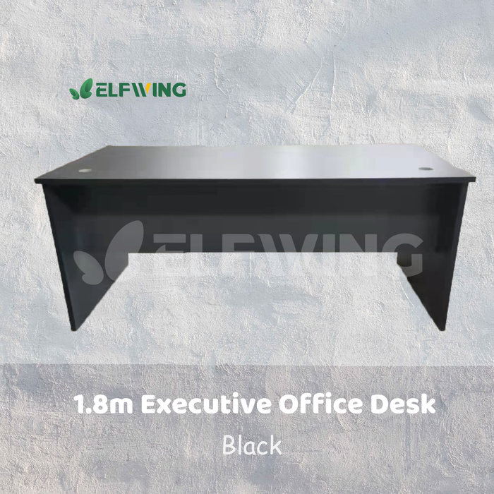 Executive Straight 1.8m Office Desk - Butternut + White / Black