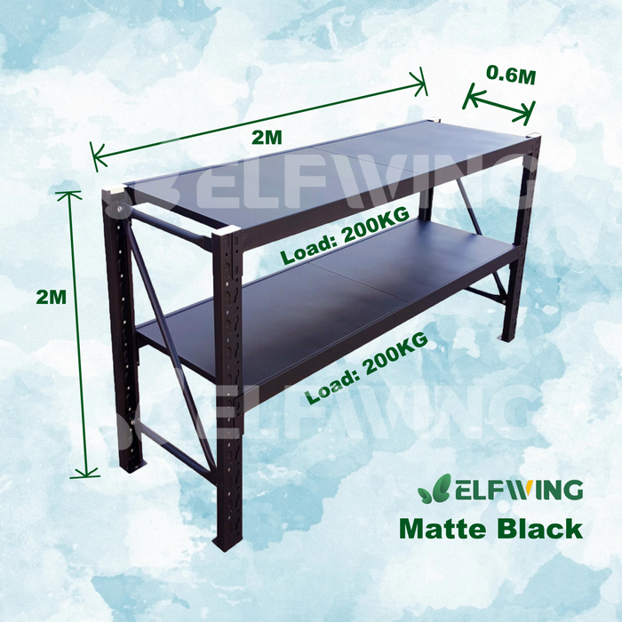 1.5M*0.9M Workbench Steel Warehouse Workbench Shelving Racking Stand Shelf Work Benches -Matte Black
